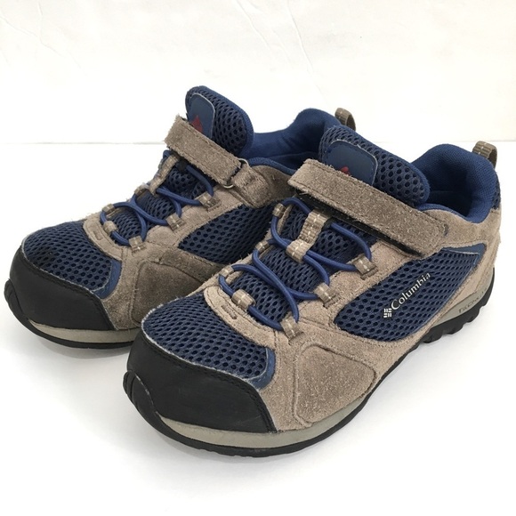 Columbia Little Girls  Gray Blue Synthetic Hiking Waterproof Sneakers - Picture 1 of 13